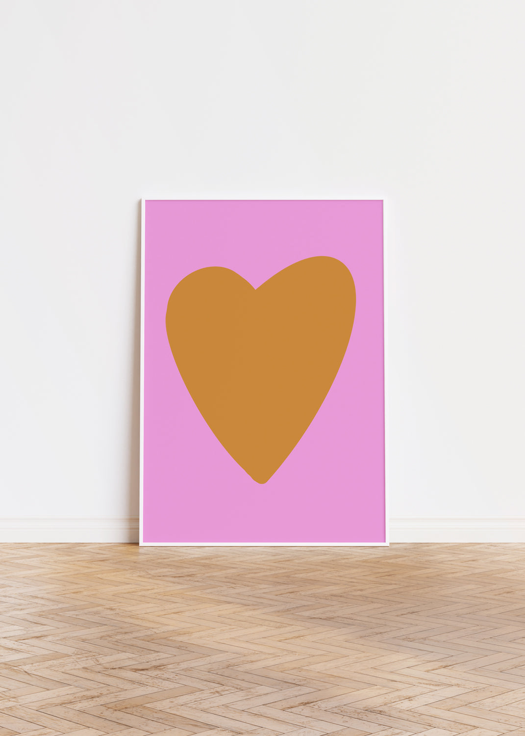 HEART of GOLD poster with a large gold heart on vibrant pink background, perfect for kids’ rooms or nurseries.