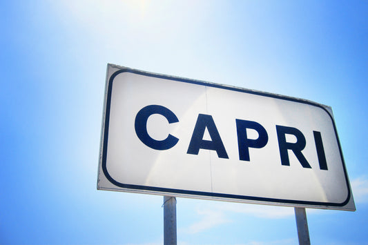 capri italy sign minimalist modern wall art by denise crew