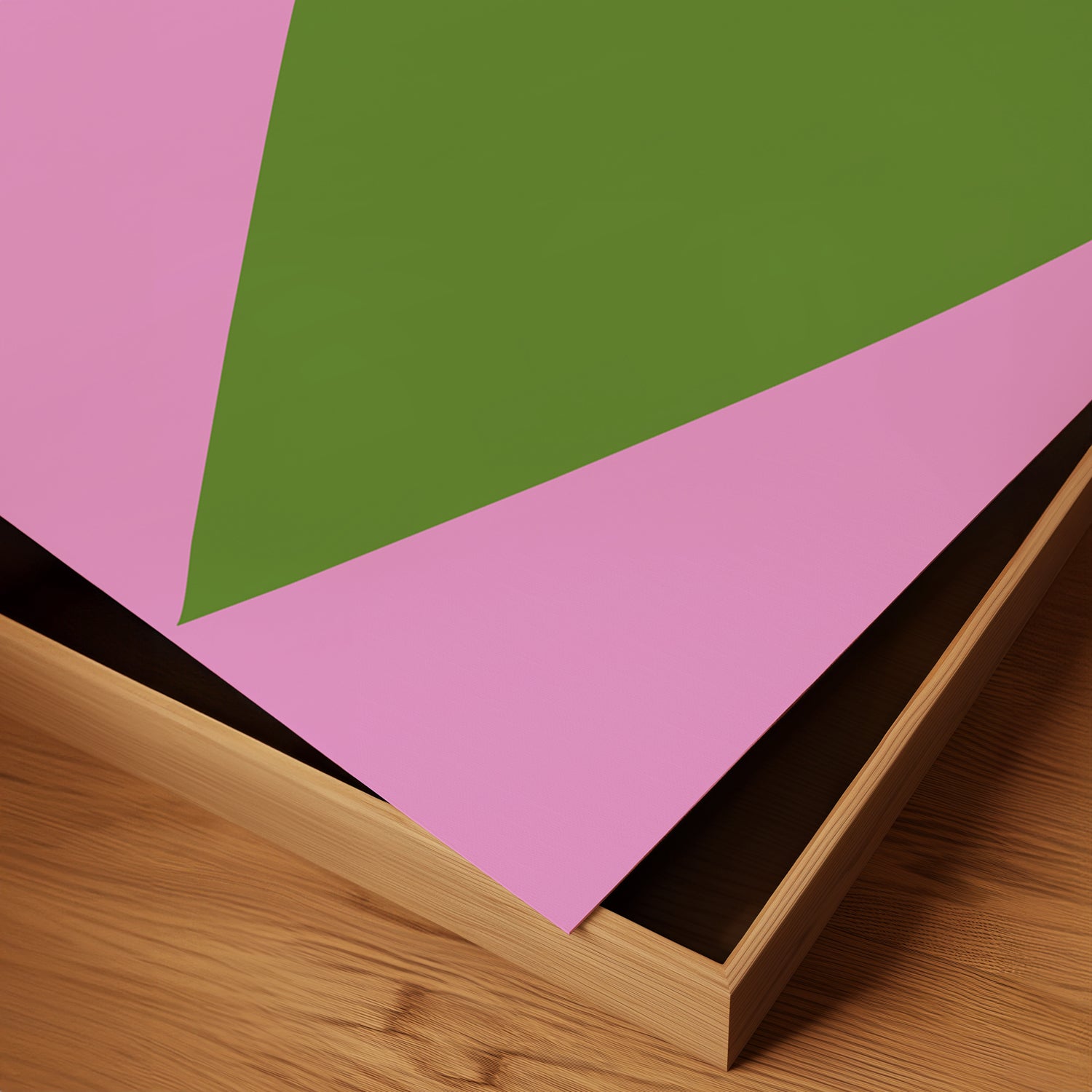 PREPPY HEART poster with oversized hand-drawn green heart on vibrant pink matte paper for bold wall decor.