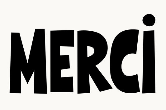 merci retro typography poster minimalist modern wall art by denise crew