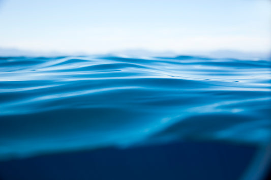 TAHOE BLUE minimalist water scene in deep blue hues, perfect for modern bedrooms, living rooms, or beach-inspired decor.