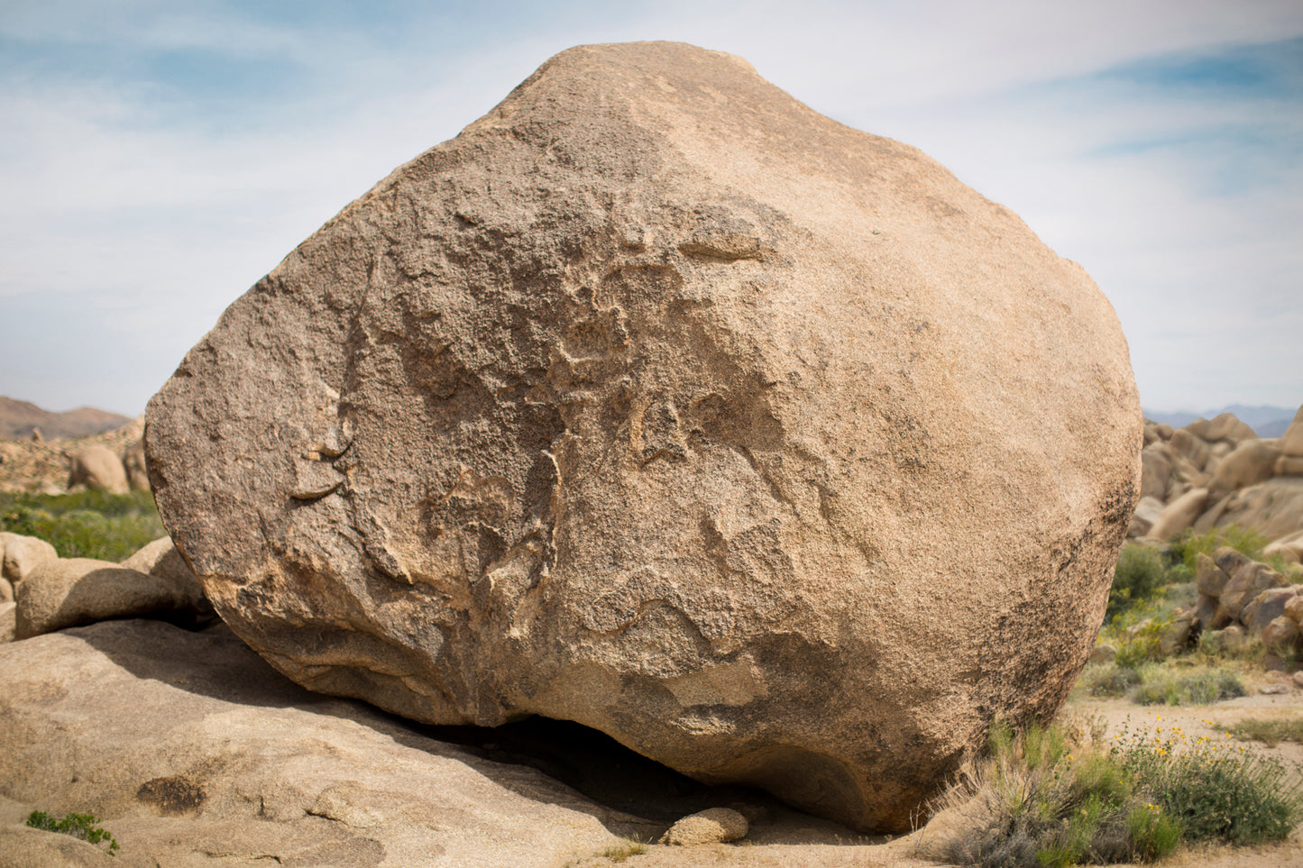 THE ROCK desert print showing a massive sculptural boulder in natural light for modern, nature-inspired interiors.