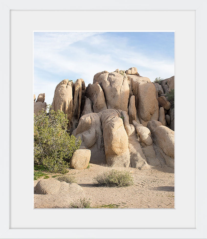 Artwork of ancient rock formations in Joshua Tree available in vertical sizes from 8x10 up to 30x45. Printed on archival luster matte paper. - PRINTSHOP by Denise Crew
