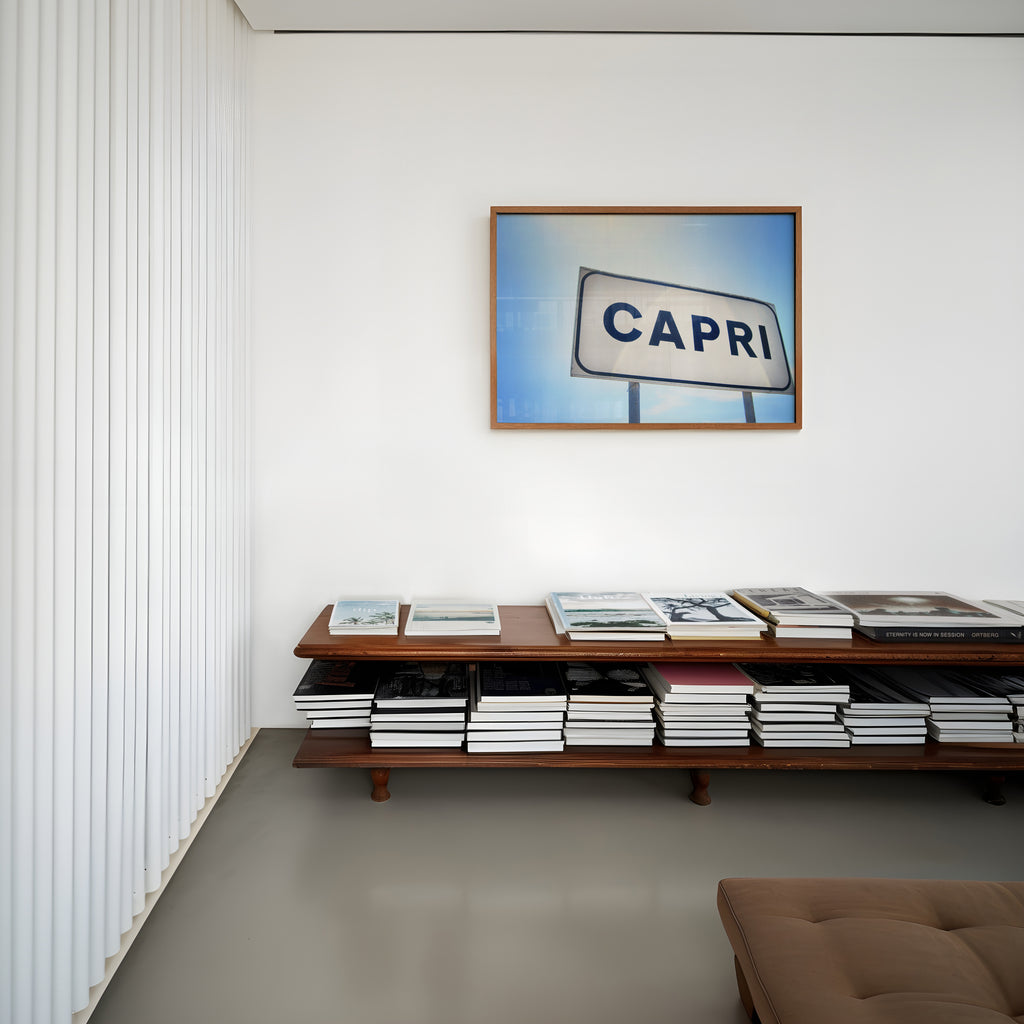 capri italy sign minimalist modern wall art by denise crew