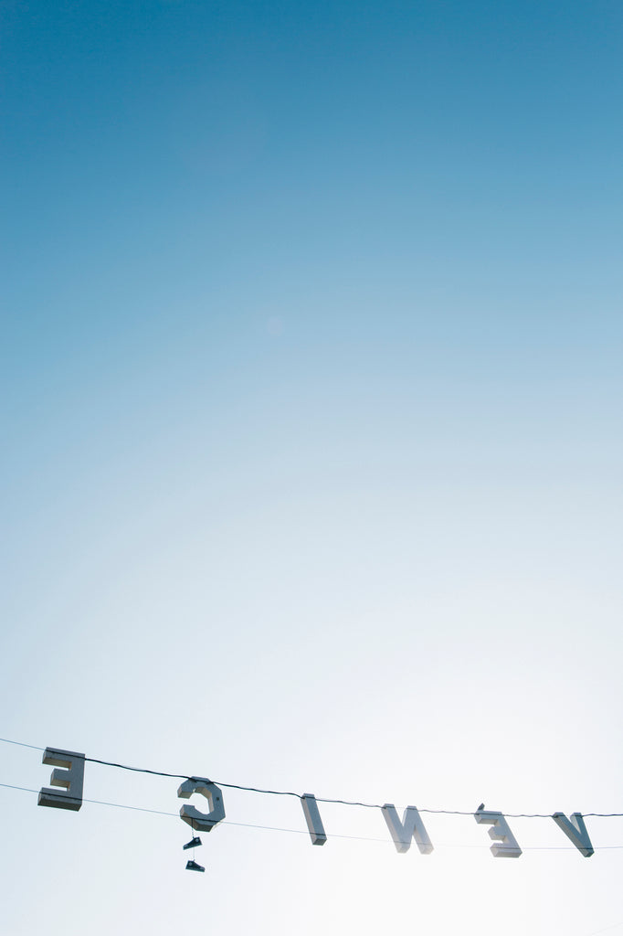 venice sign backwards minimalist modern wall art by denise crew
