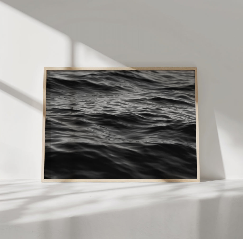 minimalist modern wall art abstract dark wave detail